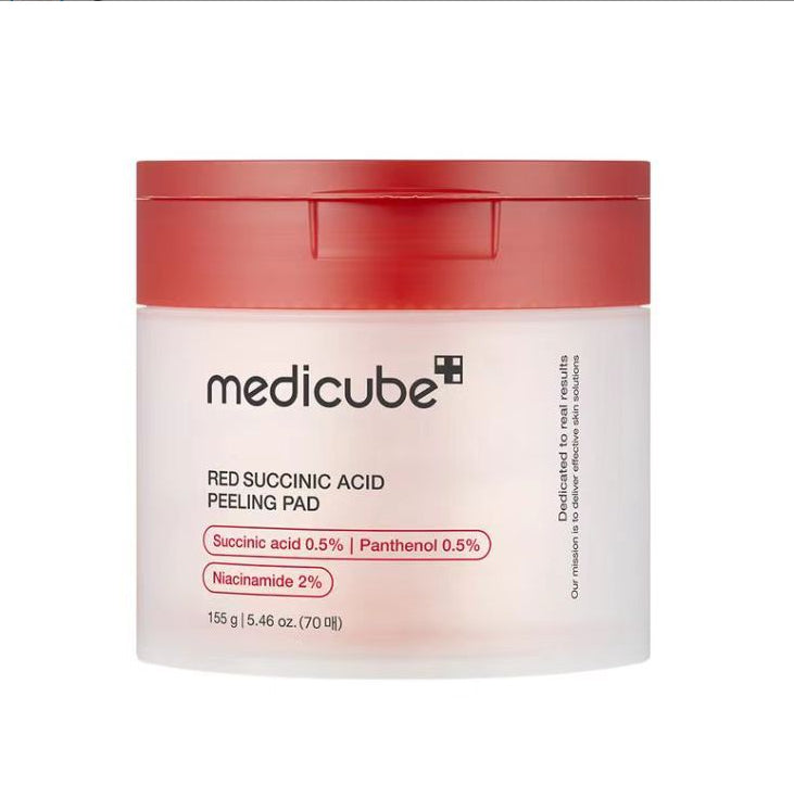 Medicube Succínico Pads Esfoliantes e Tonificantes para Pele com Tendência a Acne com Niacinamida, AHA, BHA