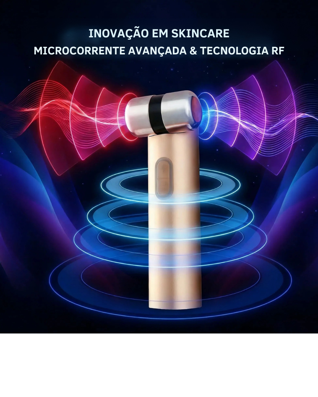 Lumini Massageador Facial Elétrico, Dispositivo de Beleza com Microcorrente e Estimulo a Absorção de Serum para Lifting Facial