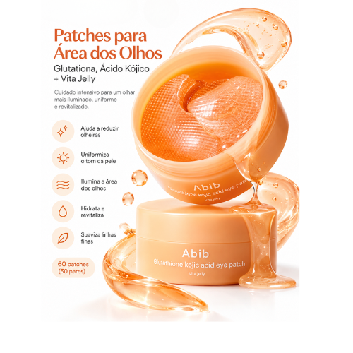Patch para Olheiras Abib Glutathione Ácido Kójico Máscara Olhos Iluminadora Coreana 60 Unidades