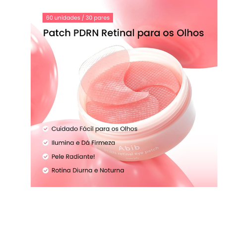 Patch para os Olhos Abib PDRN Retinal Niacinamida Antissinais Inchaço e Olheiras Coreano 60 Unidades