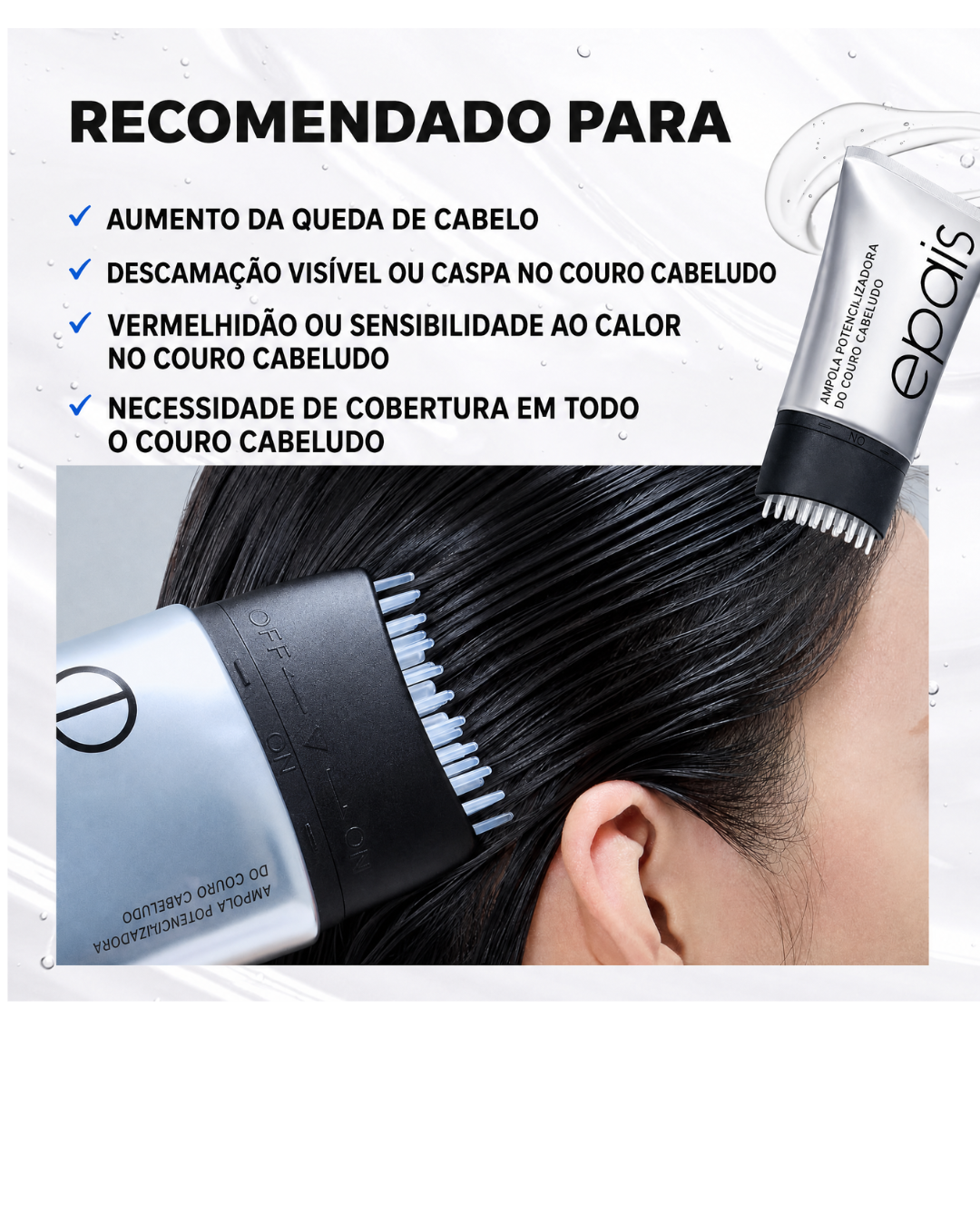 Sérum Capilar EPAIS PDRN 150ml – Anticaspa, Descamação e Couro Cabeludo