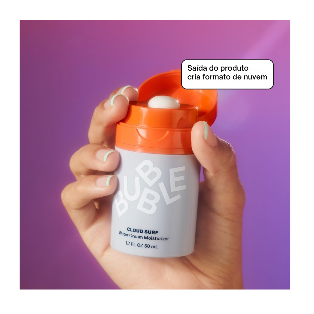 Hidratante Facial Bubble Cloud Surf Water Leve e Matificante com Extrato de Semente de Aipo para Poros e Oleosidade