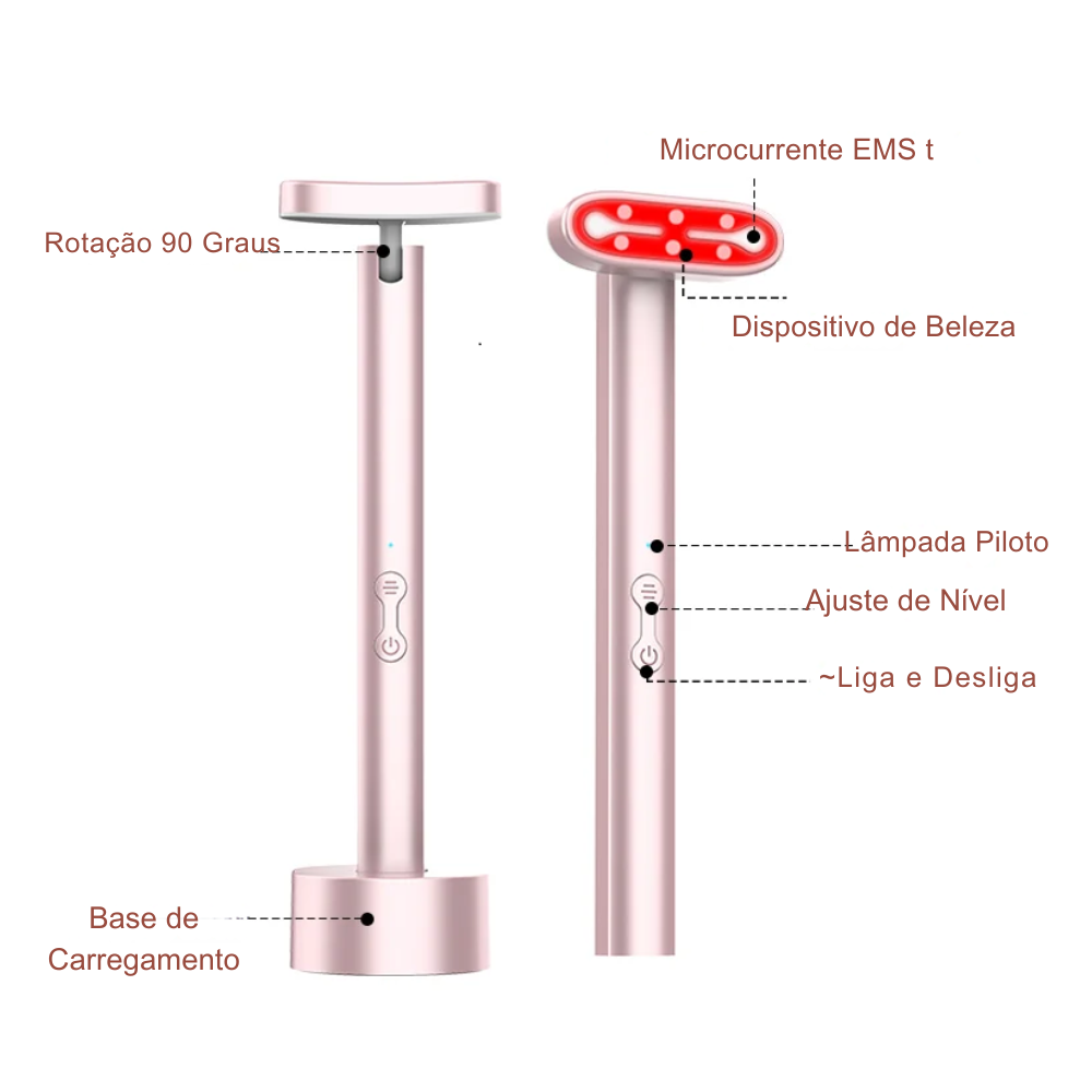 Dispositivo de Fototerapia LED 7 Cores Solave – Tratamento para Olhos, Rosto e Pescoço