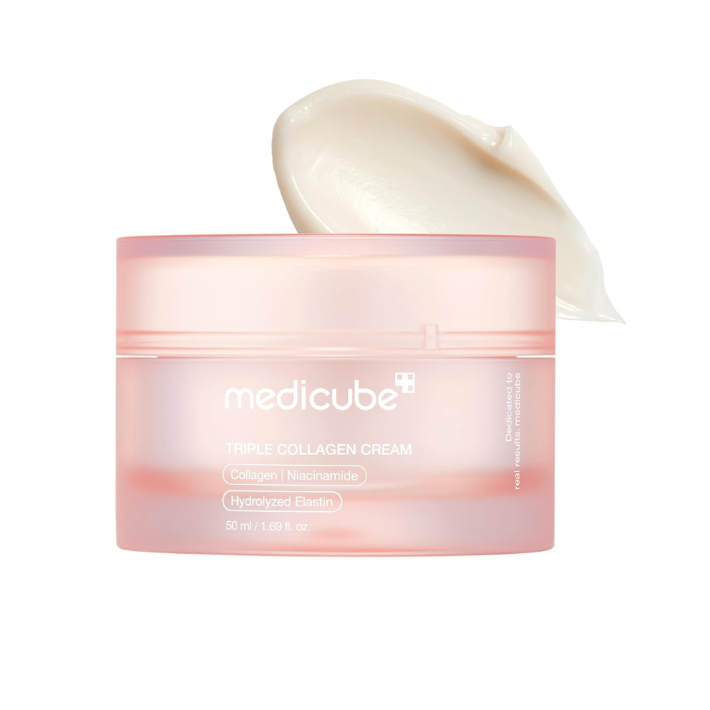 Creme Triplo Colágeno Medicube - Hidratante Firmador com Ácido Hialurônico Premium - Cuidado Antirrugas e Aumenta a Elasticidade