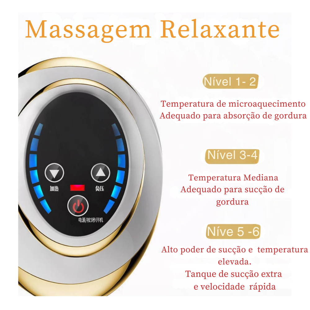 Massageador Elétrico para o Corpo YUKUI à Vácuo com Ventosa -  anti-celulite com sistema de aquecimento