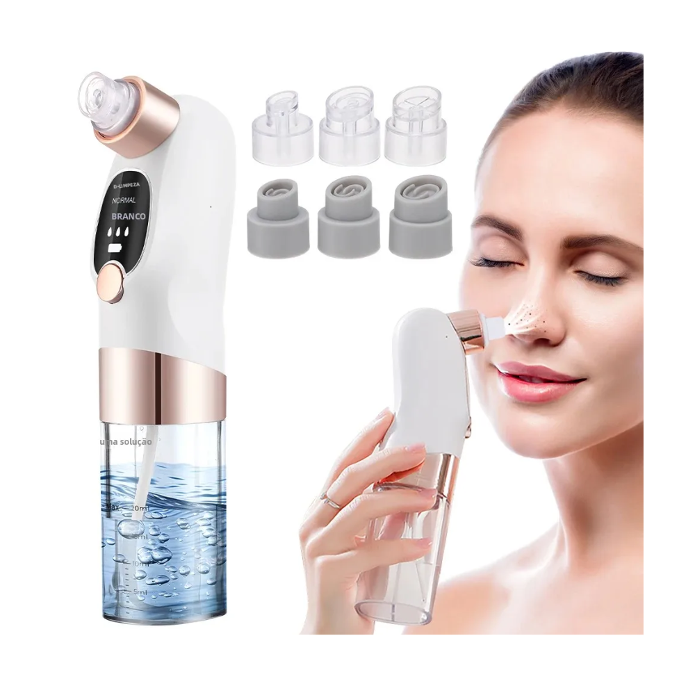Removedor Elétrico de Cravos com Tecnologia Hailicare - Tratamento de Poros, Acne, Sucção a Vácuo