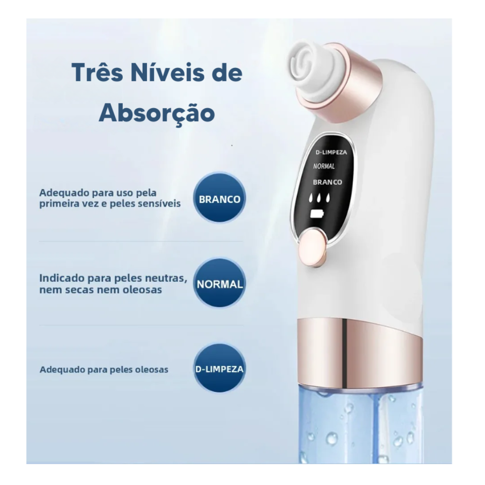 Removedor Elétrico de Cravos com Tecnologia Hailicare - Tratamento de Poros, Acne, Sucção a Vácuo