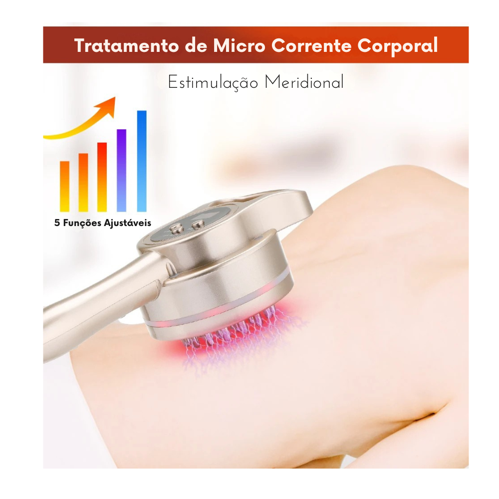 Escova de Massagem Elétrica Hailicare, Drenagem linfática, Anti-celulite, com Microcorrente e  Luz Led