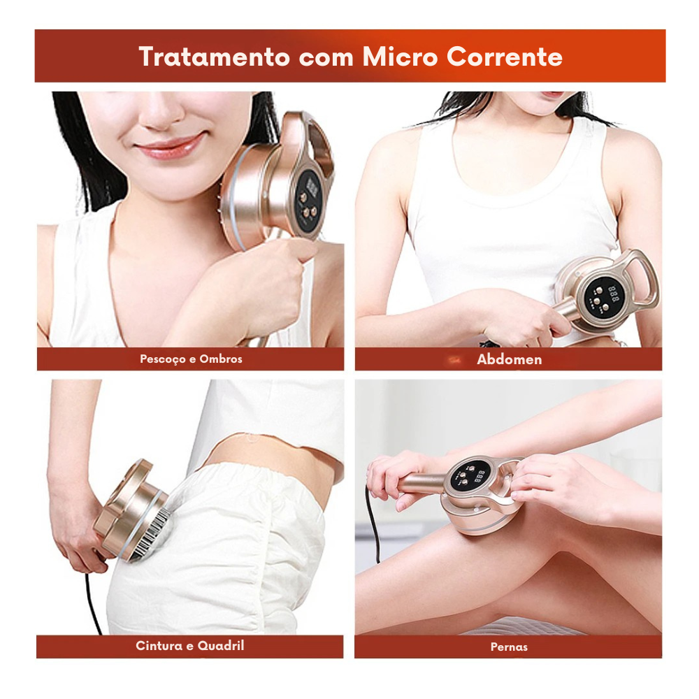 Escova de Massagem Elétrica Hailicare, Drenagem linfática, Anti-celulite, com Microcorrente e  Luz Led