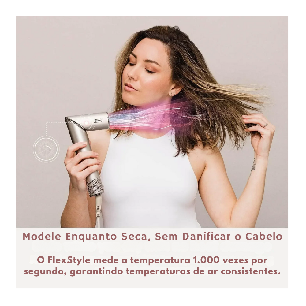 Secador e Modelador de Cabelo 5 em 1 Shark FlexStyle HD430 -  Alta Velocidade e Ion Negativo