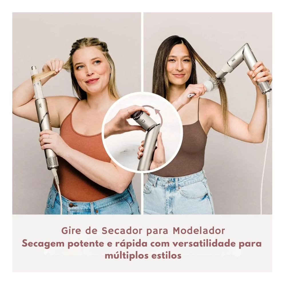 Secador e Modelador de Cabelo 5 em 1 Shark FlexStyle HD430 -  Alta Velocidade e Ion Negativo