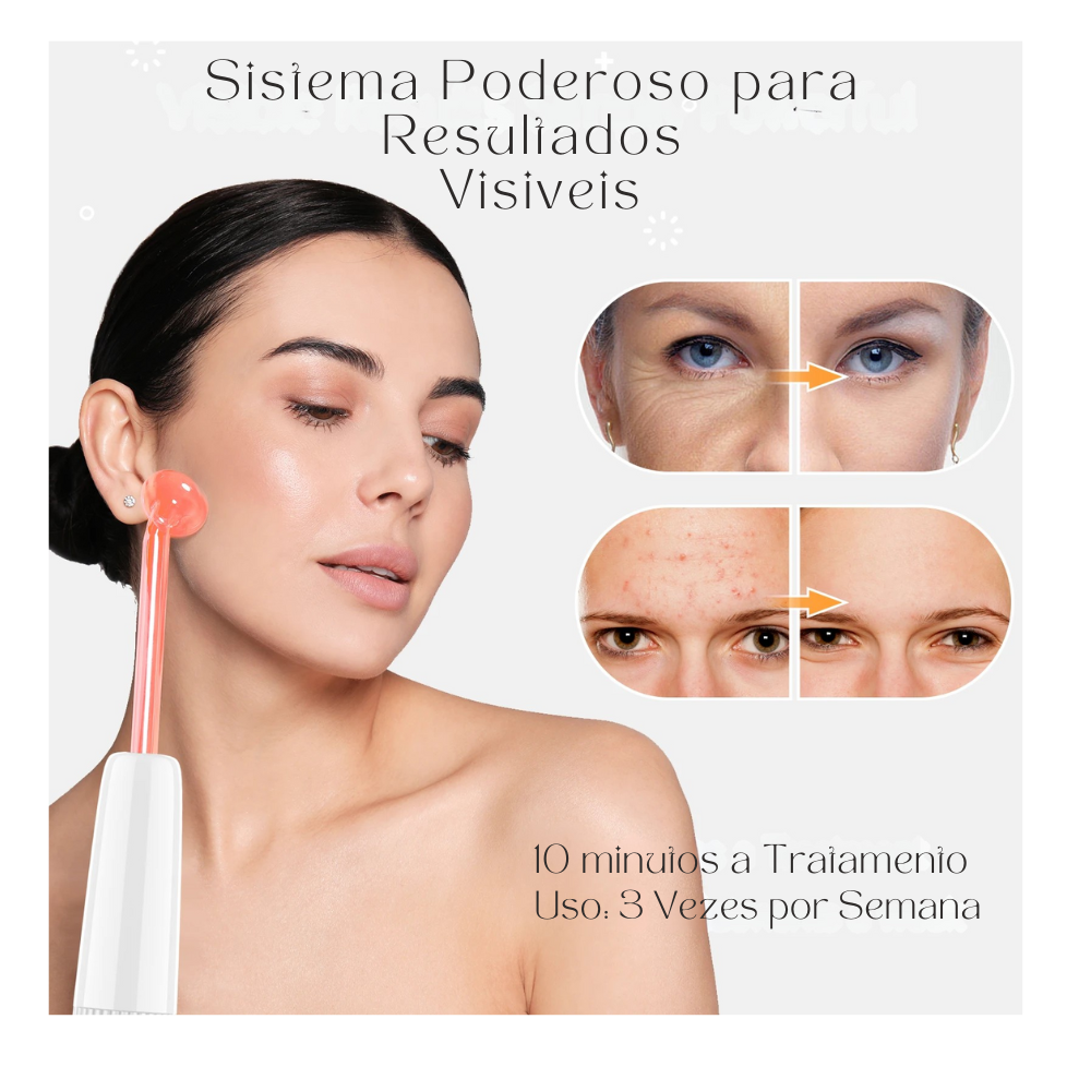 Aparelho de Alta Frequência DARSONVAL 4 em 1 - Anti-Acne, Anti-Rugas, Terapia para Olhos Inchados e Estímulo Capilar