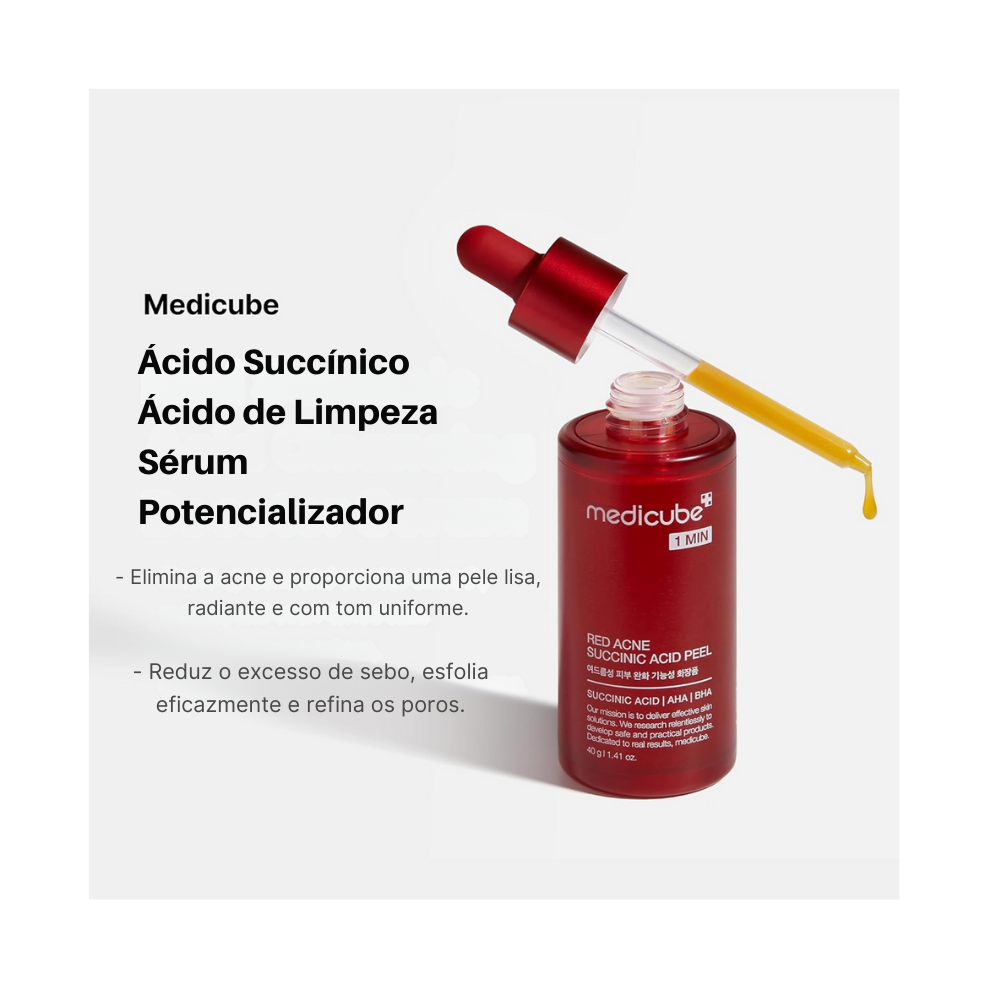 Sérum Esfoliante Facial Medicube 21% AHA BHA Ácido Succínico Peel  - Antiacne, Renovação da Pele