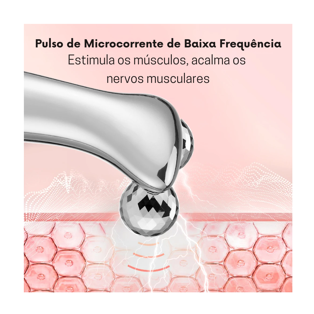 Equipamento Facial Elétrico com Microcorrente e Led - Lifting Facial Anti Idade - Koreya