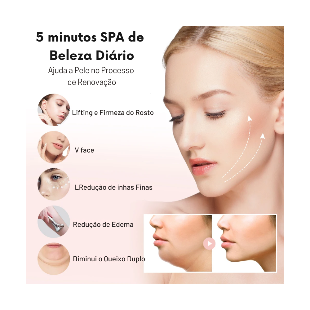 Equipamento Facial Elétrico com Microcorrente e Led - Lifting Facial Anti Idade - Koreya