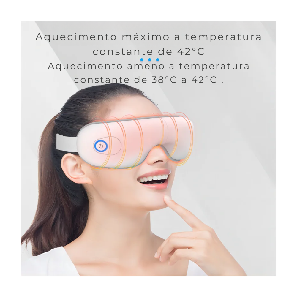 Máscara Massageadora de Olhos Com Aquecimento, Airbag Musical Para Tensão Ocular, Enxaqueca, Melhora do Sono