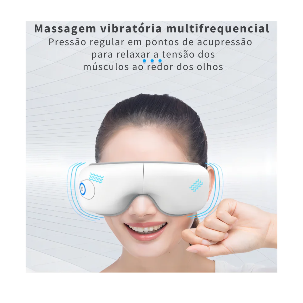 Máscara Massageadora de Olhos Com Aquecimento, Airbag Musical Para Tensão Ocular, Enxaqueca, Melhora do Sono