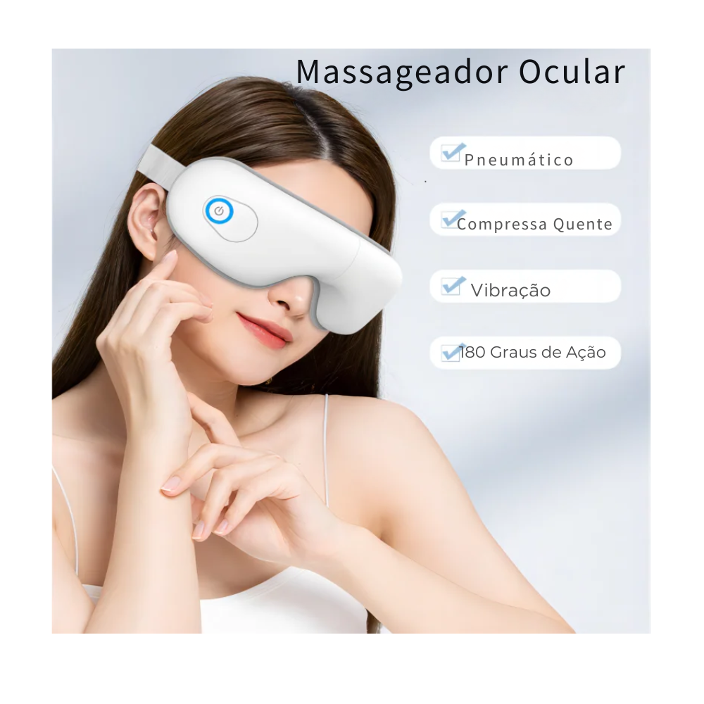 Máscara Massageadora de Olhos Com Aquecimento, Airbag Musical Para Tensão Ocular, Enxaqueca, Melhora do Sono