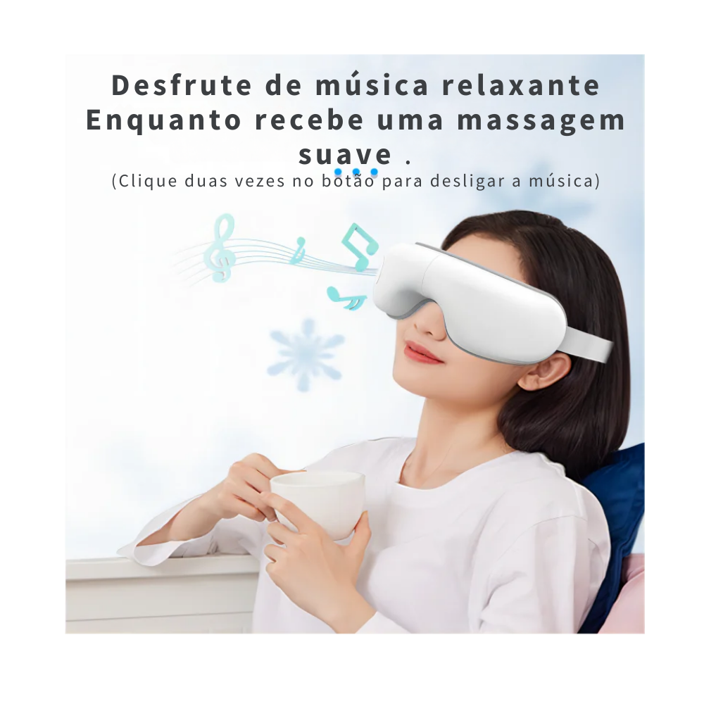 Máscara Massageadora de Olhos Com Aquecimento, Airbag Musical Para Tensão Ocular, Enxaqueca, Melhora do Sono