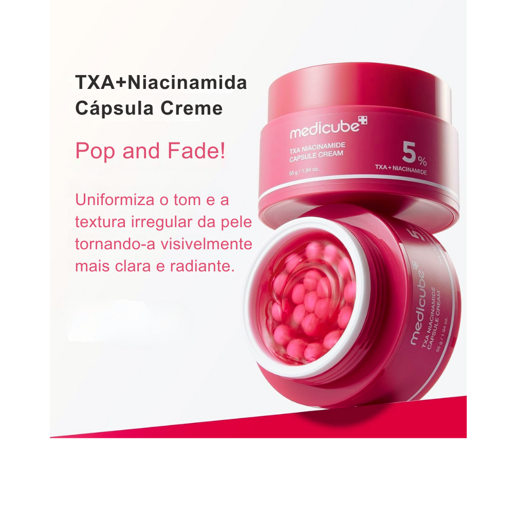 Creme Facial Cápsula Vermelha Medicube TXA – Clareamento e Luminosidade com Niacinamida