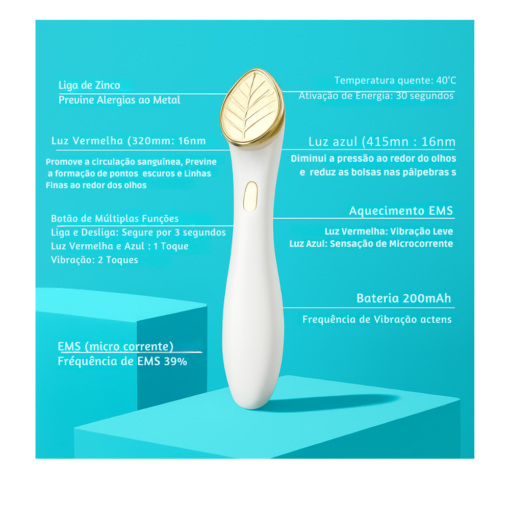 Aparelho de Microcorrente Anti-envelhecimento Spa Face Lifting Completo