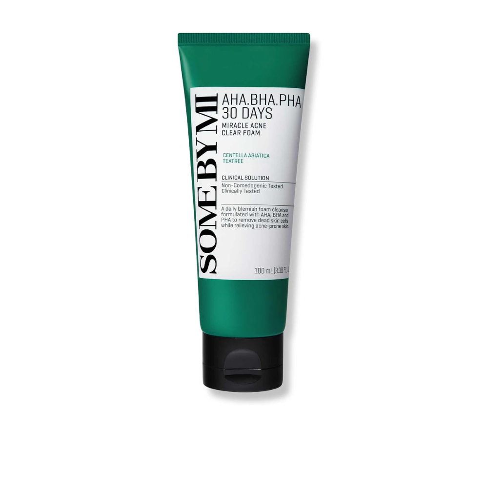 SOME BY MI Miracle Clear Foam – Sabonete Facial com AHA BHA PHA e Truecica para Acne e Poros