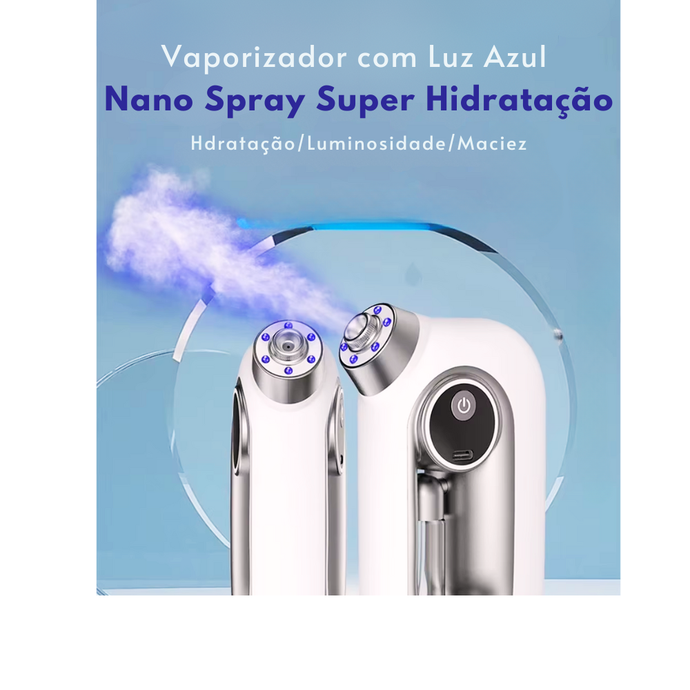 Vaporizador em Névoa Facial Umidificador Recarregável - Hidratanta e Ilumina a Pele