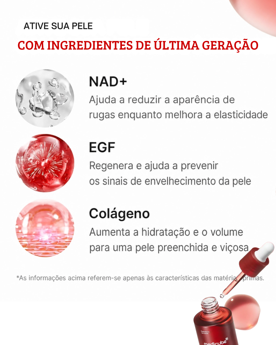 Sérum Firmador Medicube NAD EGF e Colágeno para Rosto e Pescoço Firmeza e Lifting