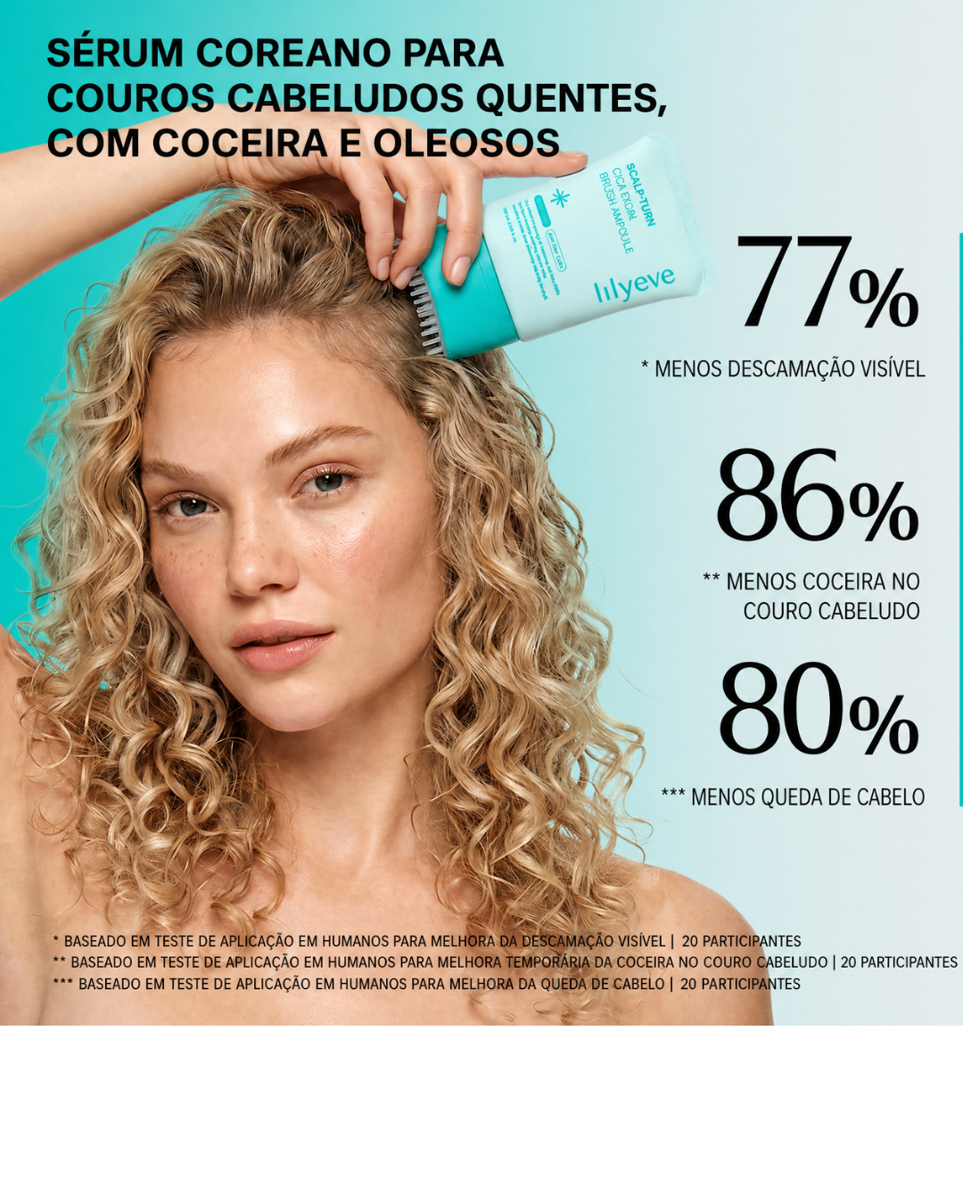 Sérum Capilar lilyeve SCALPTURN Cica PDRN com Cafeína e Escova Integrada 100ml
