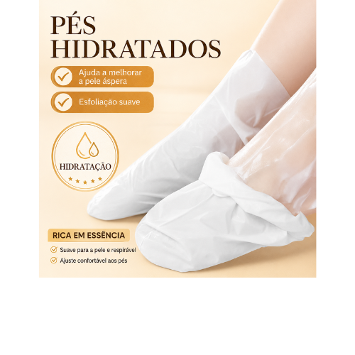 Máscara Esfoliante e Hidratante para Pés com Mel e Leite – 5 Pares para Pele Áspera e Ressecada