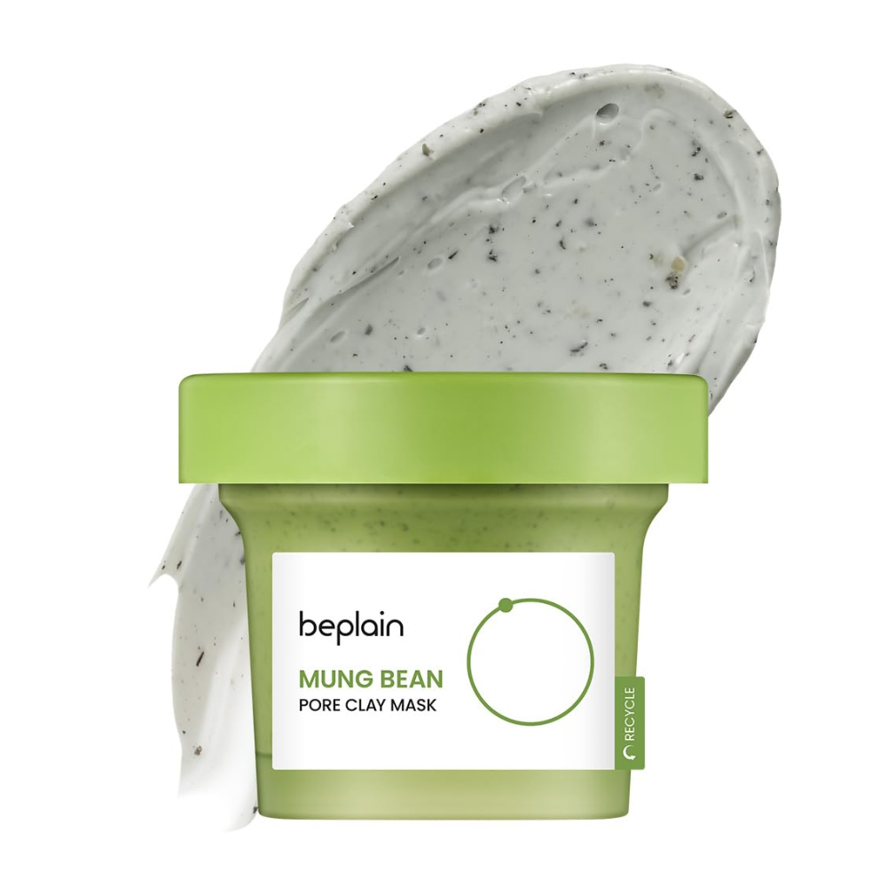 Máscara de Argila para Poros beplain Feijão Mungo 120ml | Limpeza Profunda em 3 Minutos, Anti-Cravos e Espinhas, Sem Fragrância