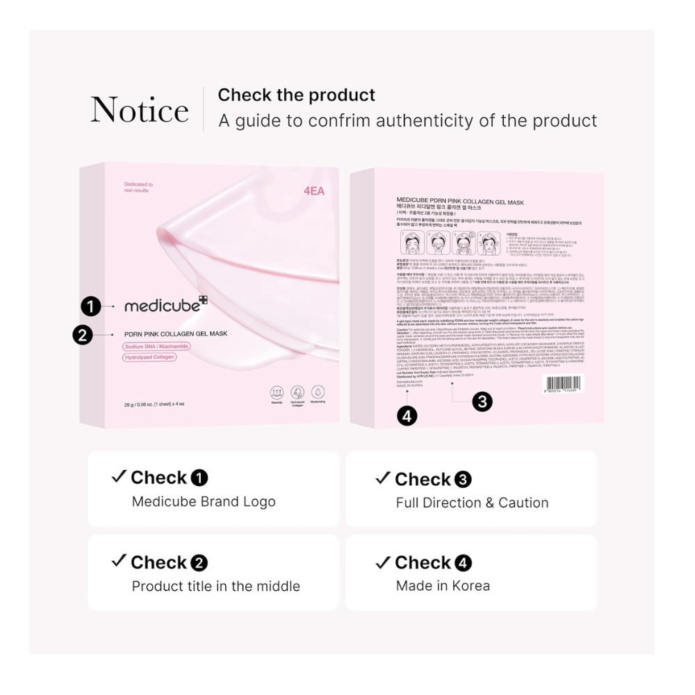 Máscara Facial Medicube Anti-Idade com PDRN e Colágeno - Renovação da Pele, Elasticidade e Hidratação 24h