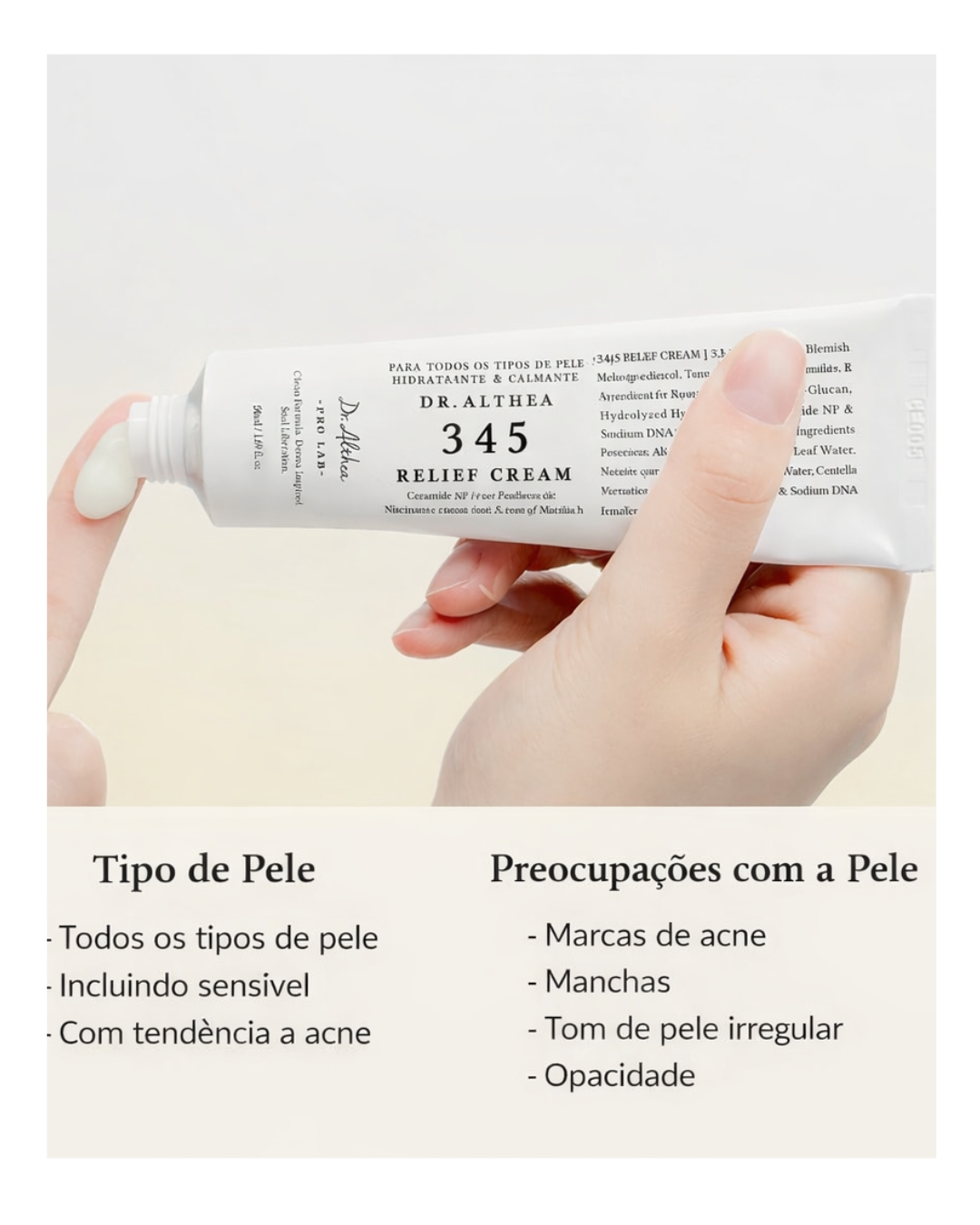 Creme Facial Dr. Althea 345 Relief - Hidratante para Pele Sensível e Acneica