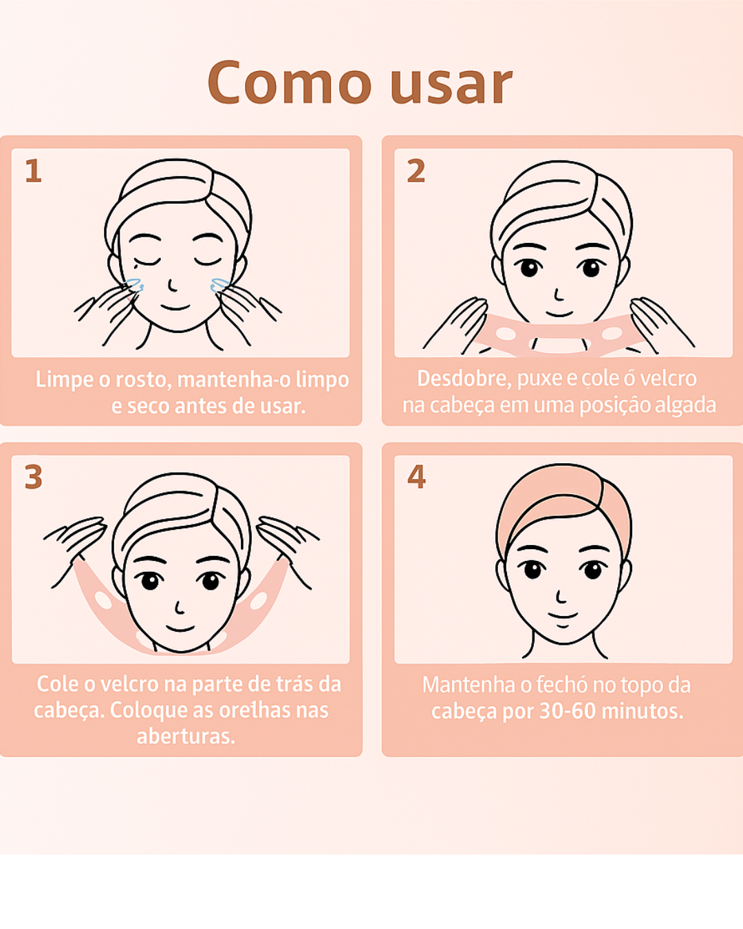 Máscara Facial Elástica V-Line Lifting e Contorno Face