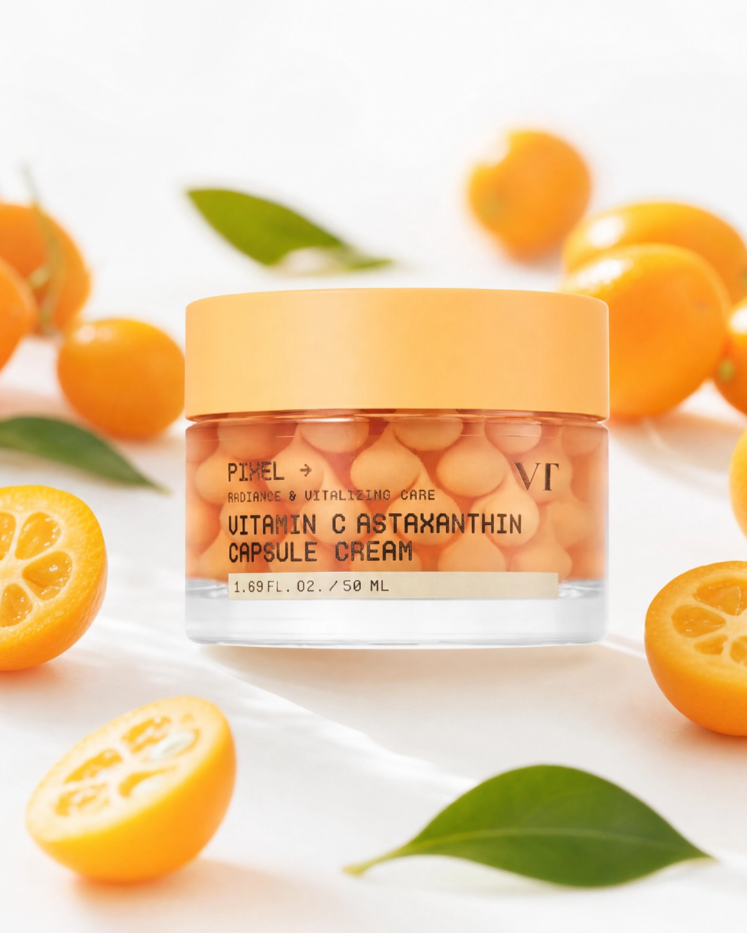 VT Cosmetics Creme Facial em Cápsulas de Vitamina C e Astaxantina para Luminosidade, Hidratação e Tom Irregular