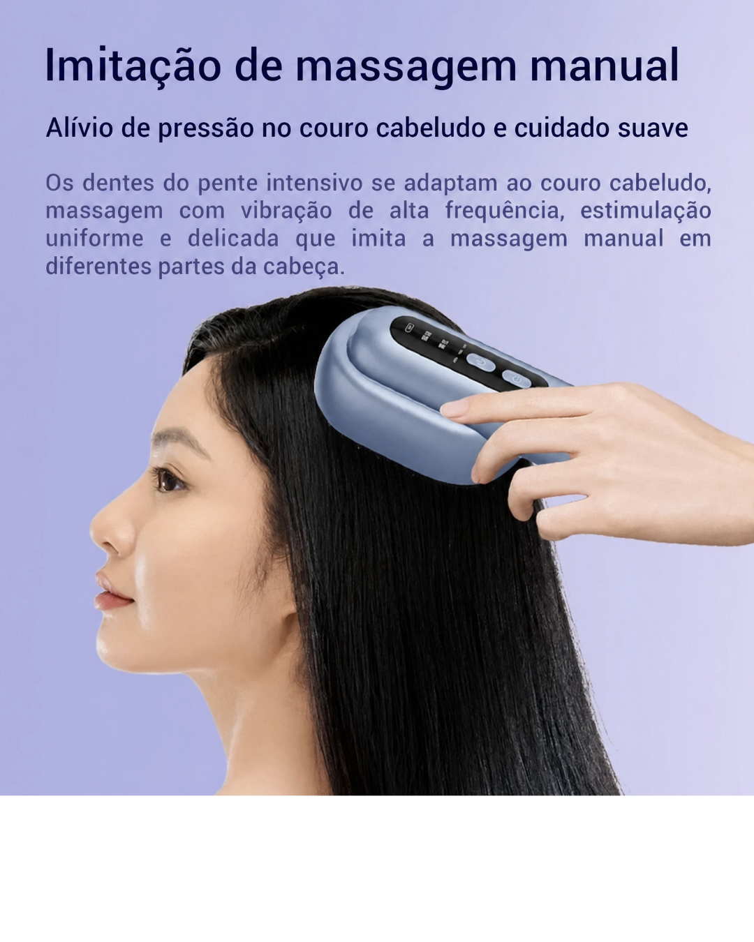 Escova massageadora elétrico para couro cabeludo – Pente de névoa vibratória para crescimento e cuidado do cabelo