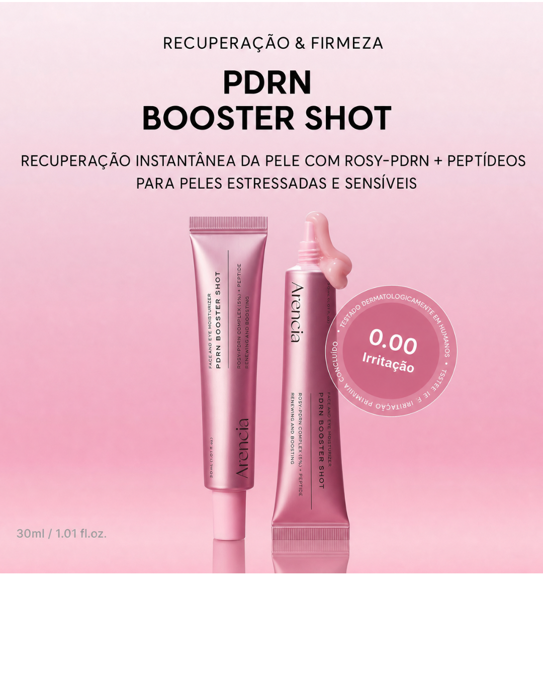 Arencia PDRN Booster Shot Serum com Rosy-PDRN e Peptídeos Pele Radiante e Jovial