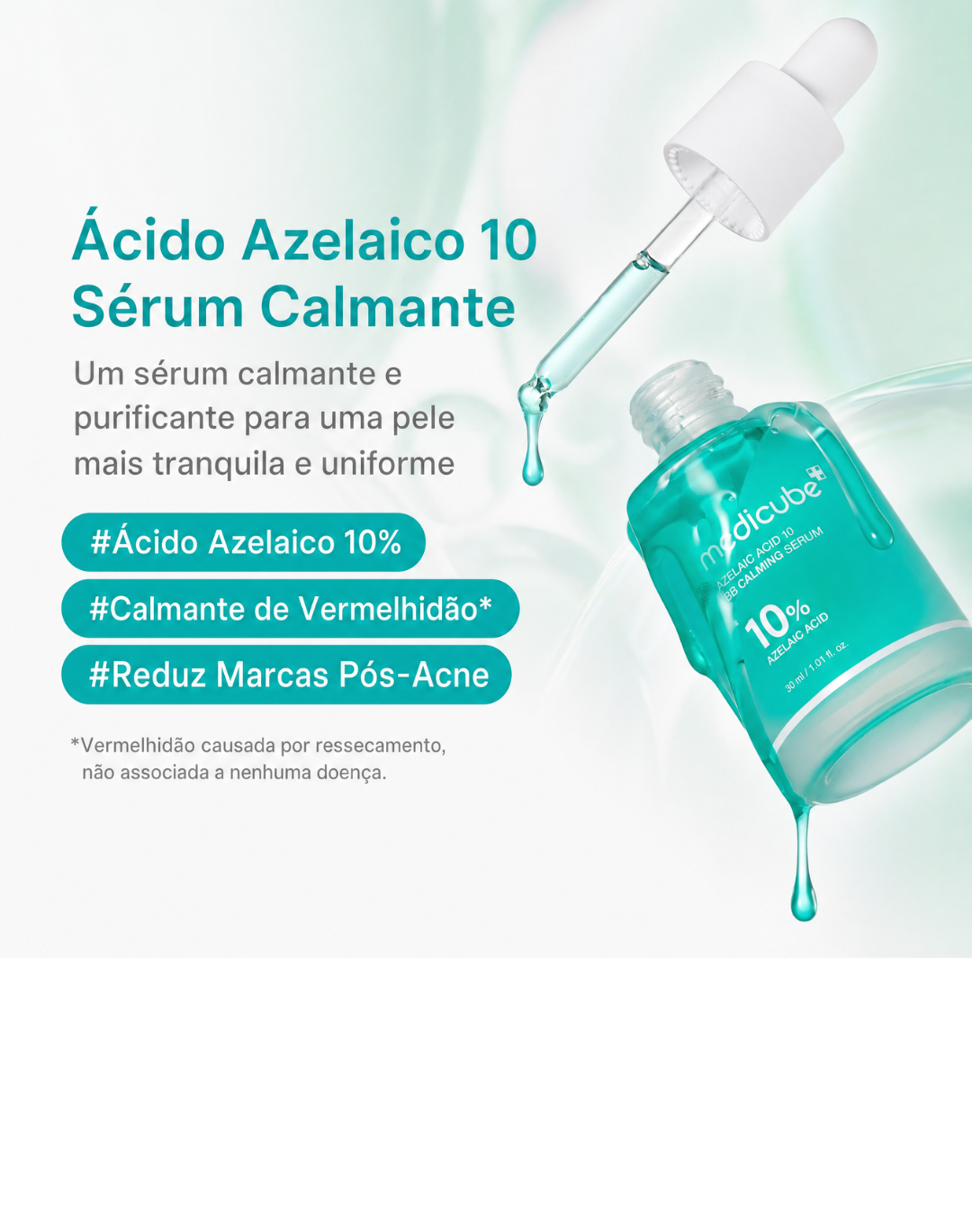 Medicube Sérum Facial com Ácido Azelaico 10%, Niacinamida e Pantenol para Oleosidade, Poros Visíveis e Tom Irregular