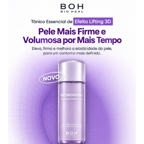 Kit Bioheal BOH Probioderm™ com Tônico, Sérum e Creme Lifting 3D para Hidratação, Firmeza e Luminosidade