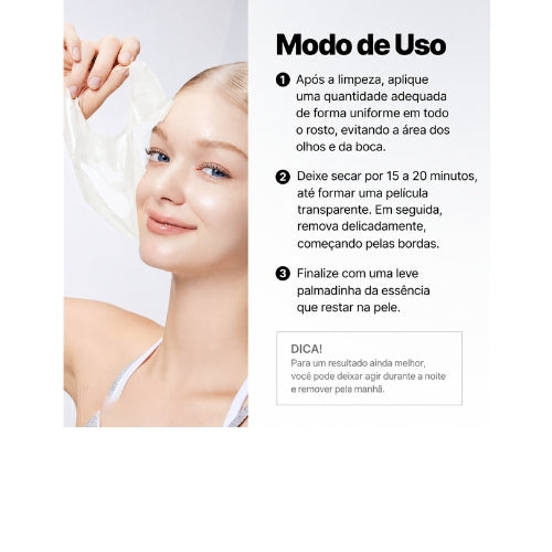 Máscara Facial Peel-Off COSRX PDRN Exosome Glaze Mask Pele de Vidro Colágeno Peptídeo 50ml com Pincel