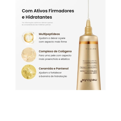 Sérum para Olhos Medicube Peptídeo Revitalizante Profundo – Antienvelhecimento com Multipeptídeos, Niacinamida e Esqualano para Linhas Finas