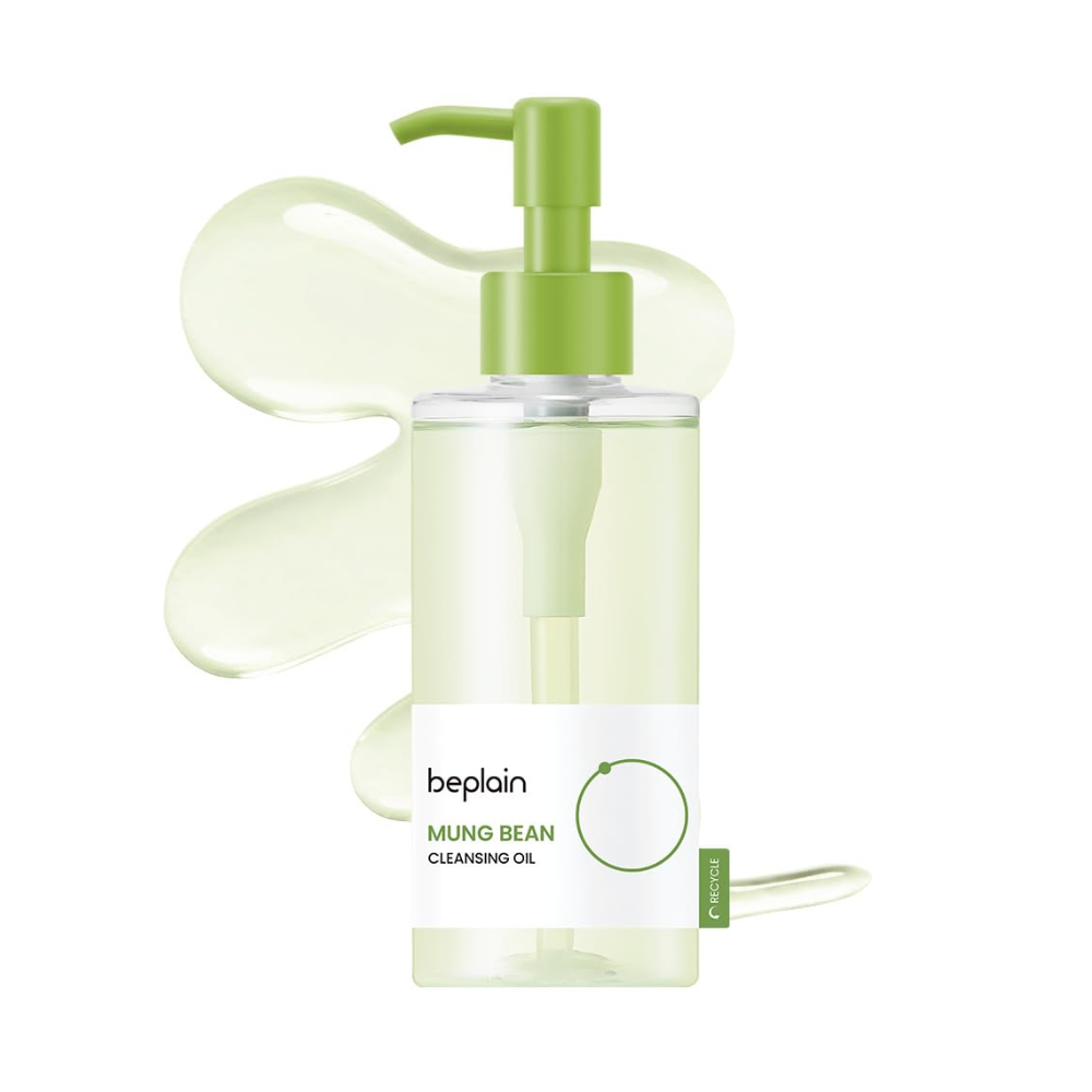 Óleo de Limpeza de Feijão Mungo beplain 200ml | Óleo Demaquilante Sem Fragrância, Não Comedogênico, para Peles Sensíveis e Limpeza