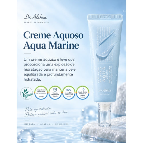 Creme Hidratante Facial Aqua Marine Dr.Althea – Hiadratante Vegano com Ácido Hialurônico, Guaiazuleno e PDRN