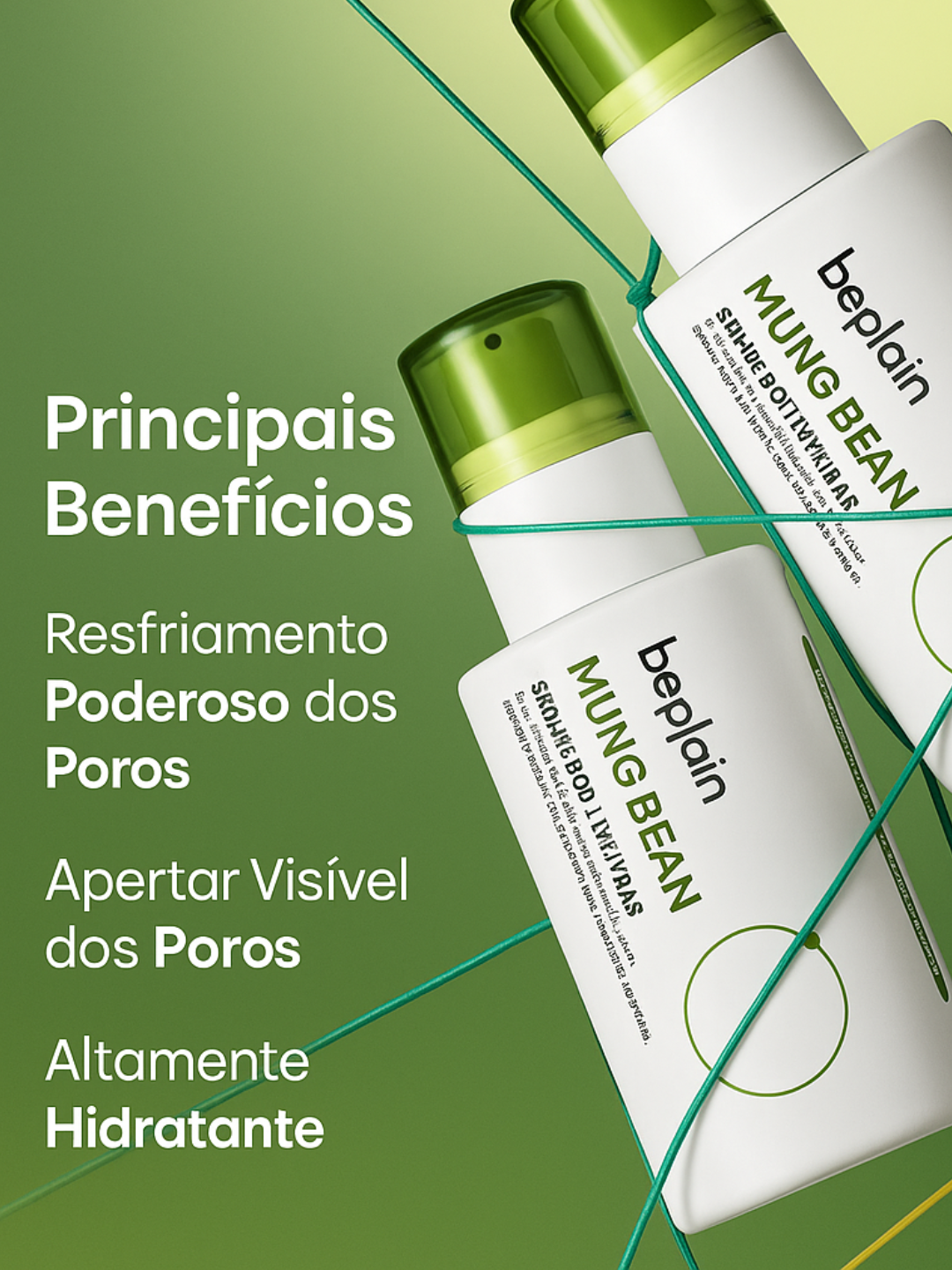 Sérum Firmador Beplain Mung Bean 50ml | Redução de Poros, Hidratação em Gel Aquoso e Calmante com Feijão Mungo