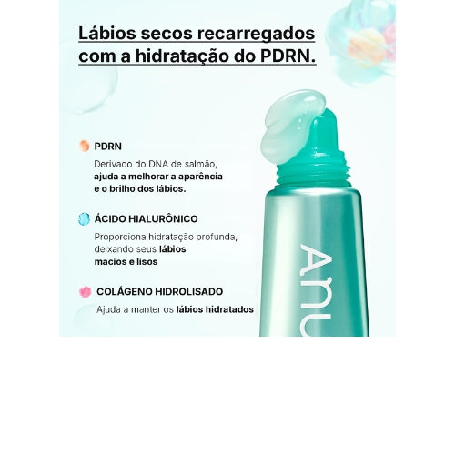 Sérum Labial Anua PDRN Hidratante Labial Coreano com DNA de Salmão, Ácido Hialurônico e Colágeno