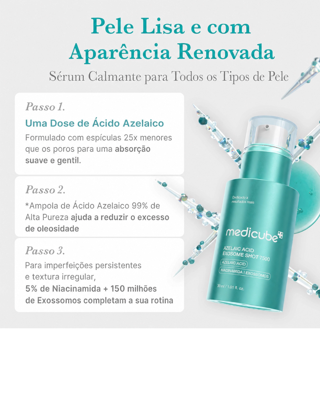 Medicube Exosome Shot Azelaic Acid 7.500 PPM – Sérum Facial com Ácido Azelaico, Niacinamida e Espículas