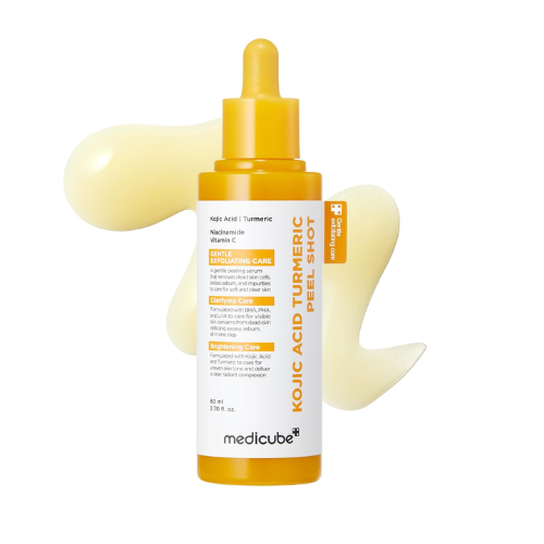 Medicube Peel Shot com Ácido Kójico, Cúrcuma, BHA, LHA e PHA – Sérum Esfoliante para Cravos, Oleosidade e Poros