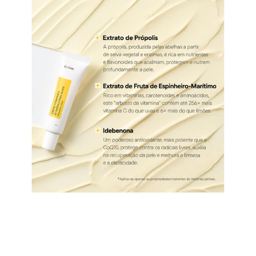 IUNIK Creme para Olhos com Própolis e Vitamina C 30ml – Hidratante Coreano para Olheiras, Inchaço e Linhas Finas