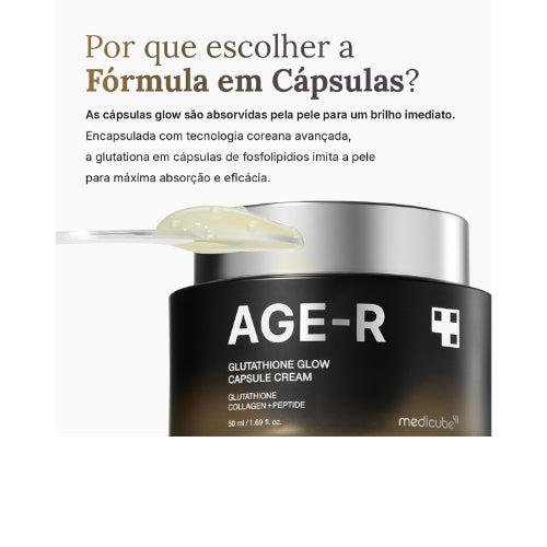 Creme Facial Medicube AGE-R Glutathione Glow Capsule Cream 50 ml Hidratante Coreano com Glutationa, Colágeno e Peptídeos