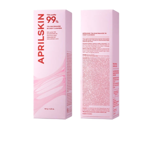 APRILSKIN TXA Niacinamide Pink Bubble Gum Cleanser 125ml – Sabonete Facial Coreano para Limpeza Profunda, Poros, Cravos, Oleosidade e Hidratação